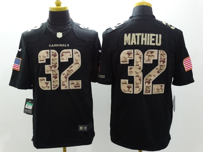 Men's Arizona Cardinals Tyrann Mathieu #32 Black Jersey